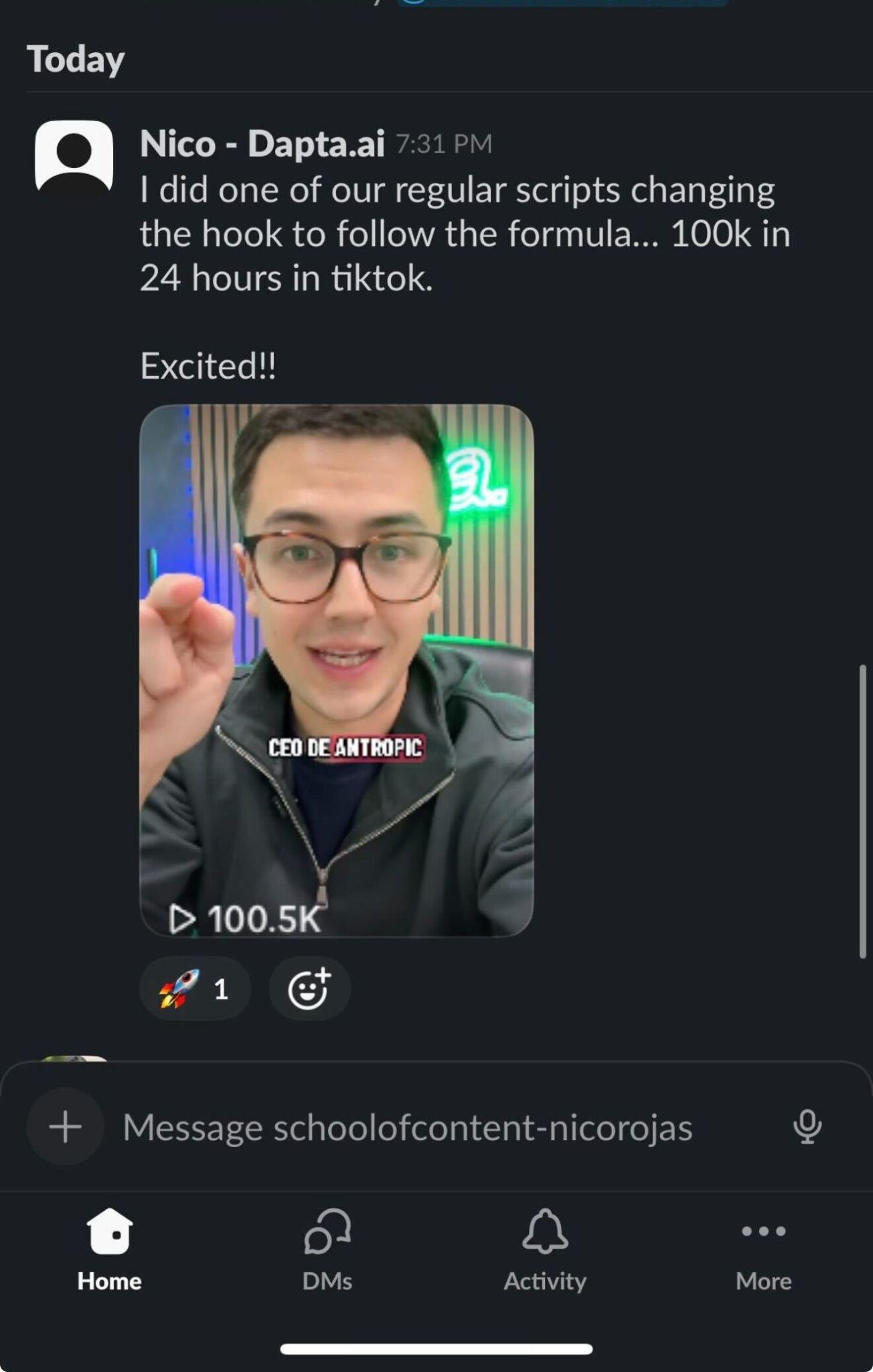 100K views in 24 hours on TikTok